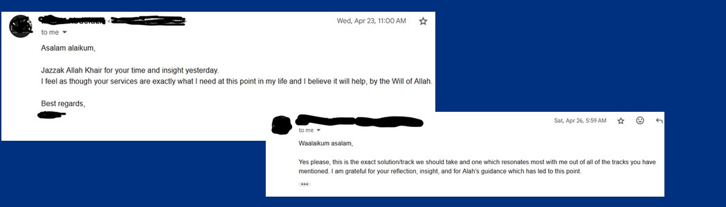 Emails from coaching clients